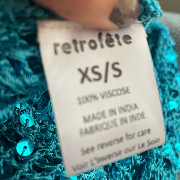 Retrofete Mira Blue Sequin Dress - Picture 5 of 6